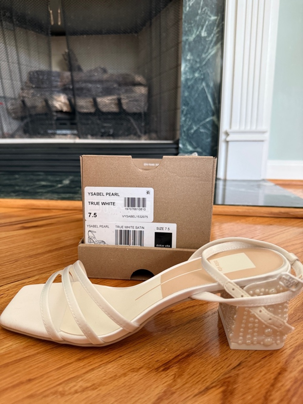 Dolce Vita Ysabel Pearl Heels True White Satin